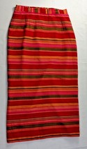 Tribeca Studio Womens Red Orange Multi Stripe 100% Silk Pencil Skirt Siz... - £26.74 GBP