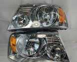 Fits 2004-2008 Ford F150 LH RH Headlight Assembly Pair Clear Lens Chrome... - $29.67