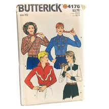Butterick 4176 Women&#39;s Western Shirt Sewing Pattern Size 10 - uncut - $14.84