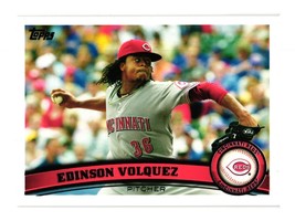 2011 Topps Baseball Edinson Volquez 63 Cincinnati Reds Pitcher Card Collector - £1.90 GBP