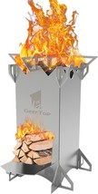 Geertop Portable Backpacking Stainless Steel Wood Stove Camping Gear Accessories - £32.63 GBP