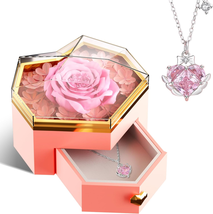 Gifts for Wife from Husband, Preserved Rose with I Love You Necklace - Womens Ro - £28.27 GBP