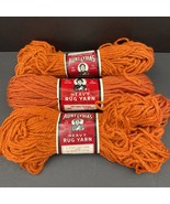 Lot of 3 Aunt Lydias Burnt Orange Heavy Rug Yarn–70 yds 75/25 Rayon/Cotton - €20,37 EUR