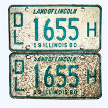 1980 United States Illinois Dealer Passenger License Plate DL 1655 H - £20.24 GBP