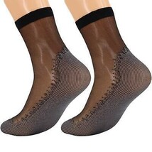3 Pairs Women&#39;s Anti-Slip Sheer Ankle Socks with Cotton Sole and Reinfor... - $9.52