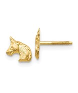 14K Yellow Gold Unicorn Post Earrings - $140.86 CAD