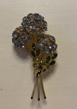 Vtg Vendome Nikko Blue Hydrangea Bouquet Brooch Amazing Rare Find Signed - £136.68 GBP