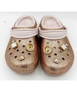 Crocs Gold Glitter Fleece Lined Big Kids Size 3 - $37.89 CAD