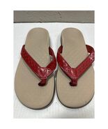 NWOT Vionic Red Ashten Toe Post Sandal Perforated Leather Strap Womens S... - $76.95