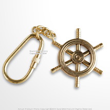 Handmade Brass Maritime Ship Navigation Wheel Keychain Keyring Nautical ... - $8.89