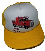 Peterbilt Vintage 80s Snapback Trucker Hat &quot;Mini Pete&quot; Logo Foam Mesh Sh... - £41.85 GBP