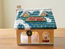 Inarco Ceramic Vintage Decorative Christmas House The Cottage Toy Shop w/ Light - £15.92 GBP