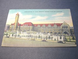 Union Station in St. Louis, showing Plaza and Fountains, Missouri-1944 Postcard. - £7.91 GBP