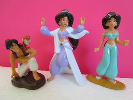 ALADDIN w/monkey & 2 JASMINE Vintage '92 '93 Action Figures Cake Toppers Mattel - $6.13