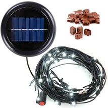 40 Led Cool White Solar Light Fit 8-Rib 8Ft 9Ft Wooden Outdoor Patio Umb... - £43.27 GBP