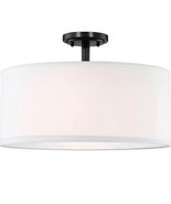 Doraimi Lighting 15&quot; Fabric Drum Shade semi Flush Mount Ceiling Light - $62.09