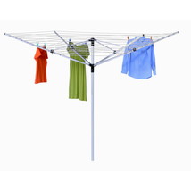 Outdoor Collapsible In-Ground Aluminum Umbrella Dryer Adjustable Height, Silver - £56.19 GBP