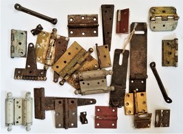 LOT antique HINGE LOT hardware rustic primitive door assemblage steampunk - £70.04 GBP
