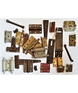 LOT antique HINGE LOT hardware rustic primitive door assemblage steampunk - $89.05