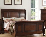 Pine Wood Queen Sleigh Bed, Cherry Brown - $1,799.99