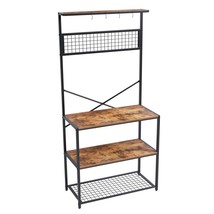 Modern Metal Wood 4-Shelf Kitchen Baker&#39;s Rack Microwave Stand - £158.74 GBP