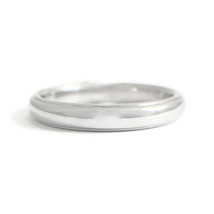 Men&#39;s Plain Beveled Edge Wedding Band Ring 14K White Gold, Size 8, 3.4 mm - £391.52 GBP