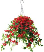 Artificial Flowers Hanging Basket with Bougainvillea Silk Vine Flowers for - £40.89 GBP