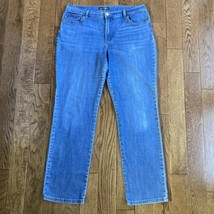 Lee Relaxed Fit Straight Leg Jean Womens 12 Midrise Stretch Denim Pants 33x31 - $9.28