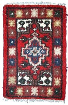Handmade vintage Persian Hamadan rug 1.3&#39; x 1.9&#39; (40cm x 59cm) 1970s - 1... - $191.43 CAD