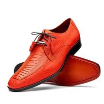 Andretti Genuine Ostrich Leg Dress Derby's Tasseled laces Shoes Orange image 2
