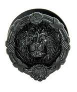 Hand Forged Cast Iron Black Royal Venetian Lion Head Decorative Door Kno... - $50.75 CAD