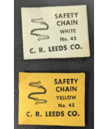 Lot of 2 NOS C.R. Leeds No. 45 Watch Band Safety Chains - White &amp; Yellow - €17,18 EUR