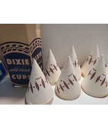 VTG Cone Dixie Cups Snocone Paper Brown With Box 60s Antique 57 Cups Dri... - $23.50