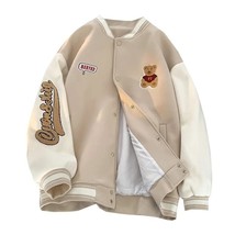 embroidered baseball jacket women&#39;s y2k spring and autumn hip-hop college wind j - £39.98 GBP