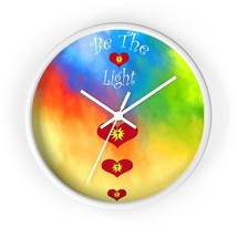 Wall Clock &quot;Be The Light w Heart&quot; - £27.05 GBP