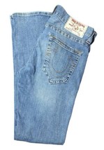 True Religion Slim Red Orange Straight Leg Jeans Distressed 30 - £23.39 GBP