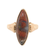 Antique 9k Rosey Yellow Gold Genuine Natural Agate Ring Size 5.25 (#J7270) - €248,07 EUR