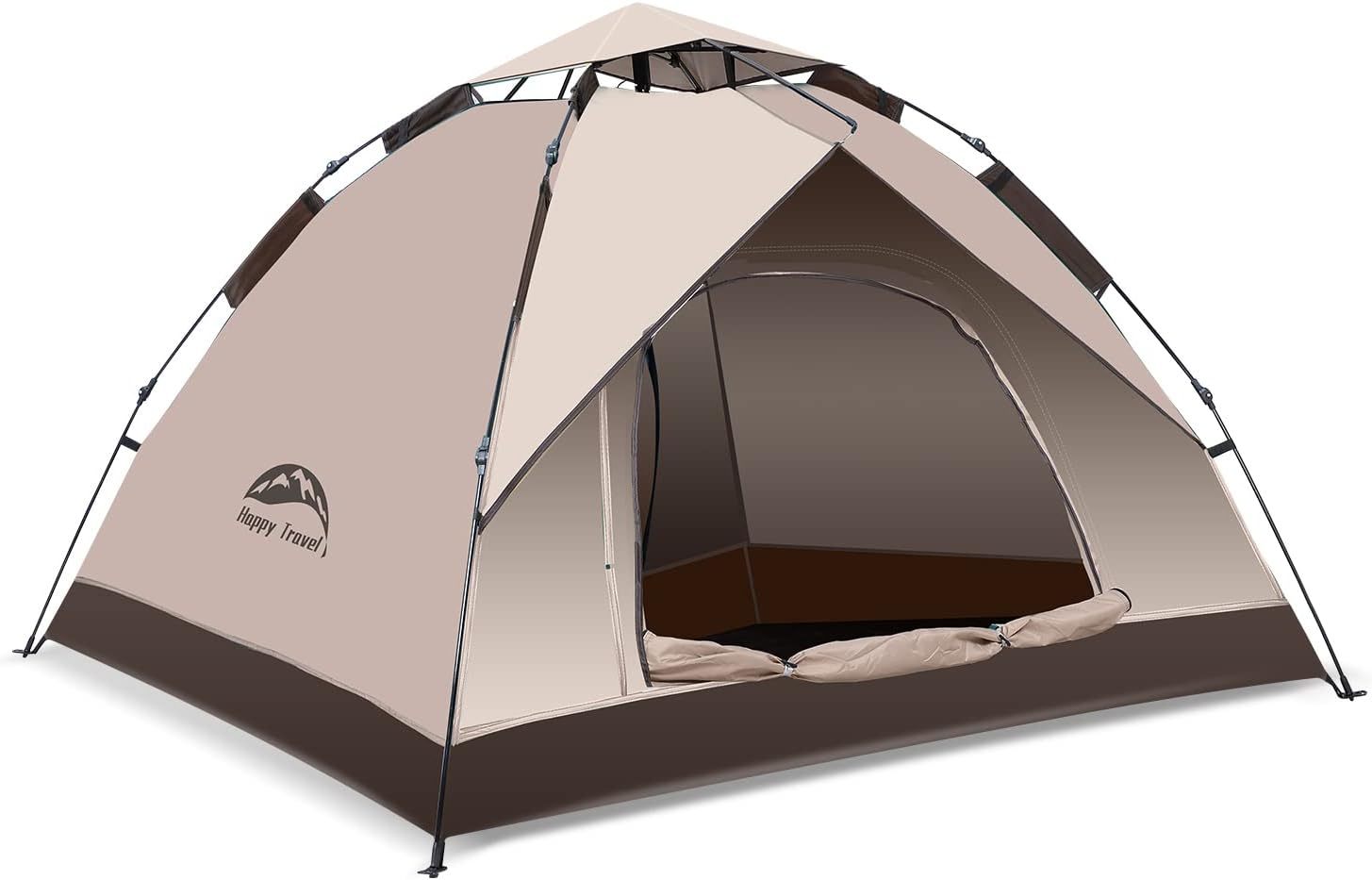 Happy Travel 1/2/3/4 Person Camping Tent, Instant Easy Pop Up Tents For - $84.95