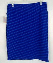 NWT LuLaRoe Cassie Pencil Skirt Blue Striped Size 3XL - £12.35 GBP