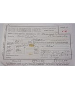 Vintage Dog License 1972 State of MI Barry County Form - $1.99