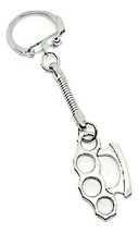 Knuckle Duster Keyring Key Charm Snake Chain Clip Unisex Alternativa Rei... - $4.11
