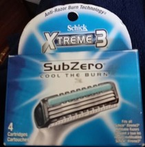 Schick XTREME 3 SUBZERO - 4 Pack - Cartridges w/Shave Oils - £10.38 GBP