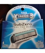 Schick XTREME 3 SUBZERO - 4 Pack - Cartridges w/Shave Oils - £10.24 GBP