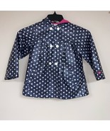 OshKosh Navy Polka Dot Rain Windbreaker Jacket Girl’s 5-6 Winter Raincoat  - £11.68 GBP