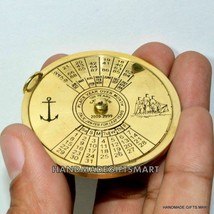 100 Year Perpetual Calendar Pendent Charm Antique Brass Nautical Vintage Style - £12.17 GBP