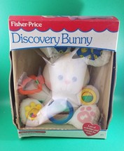 Vtg 1989 Fisher Price 1371 Discovery Bunny Plush Activity Rabbit Rattles Mirror - £39.56 GBP