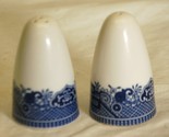 Churchill Willow Blue England Salt &amp; Pepper Shakers Georgian Shape - £31.72 GBP