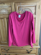 Danskin now Pink Women’s Shirt Long Sleeve size Large Side Ties - £19.91 GBP