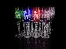 ajka marsala crystal colored champagne flutes 9" Tall set of 12 glasses image 8