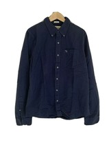 New Abercrombie &amp; Fitch Navy Button Front Flannel Long Sleeve Men Shirt XXL - £39.51 GBP